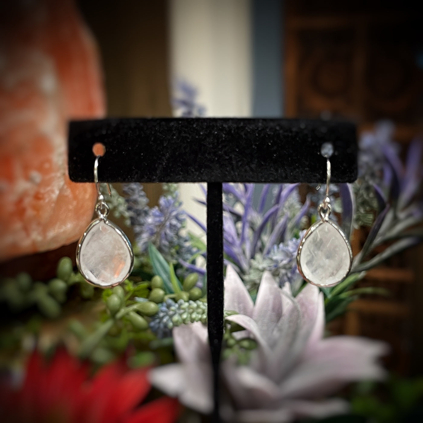 Clear Quartz - Sterling Silver - Tear Drop Earrings