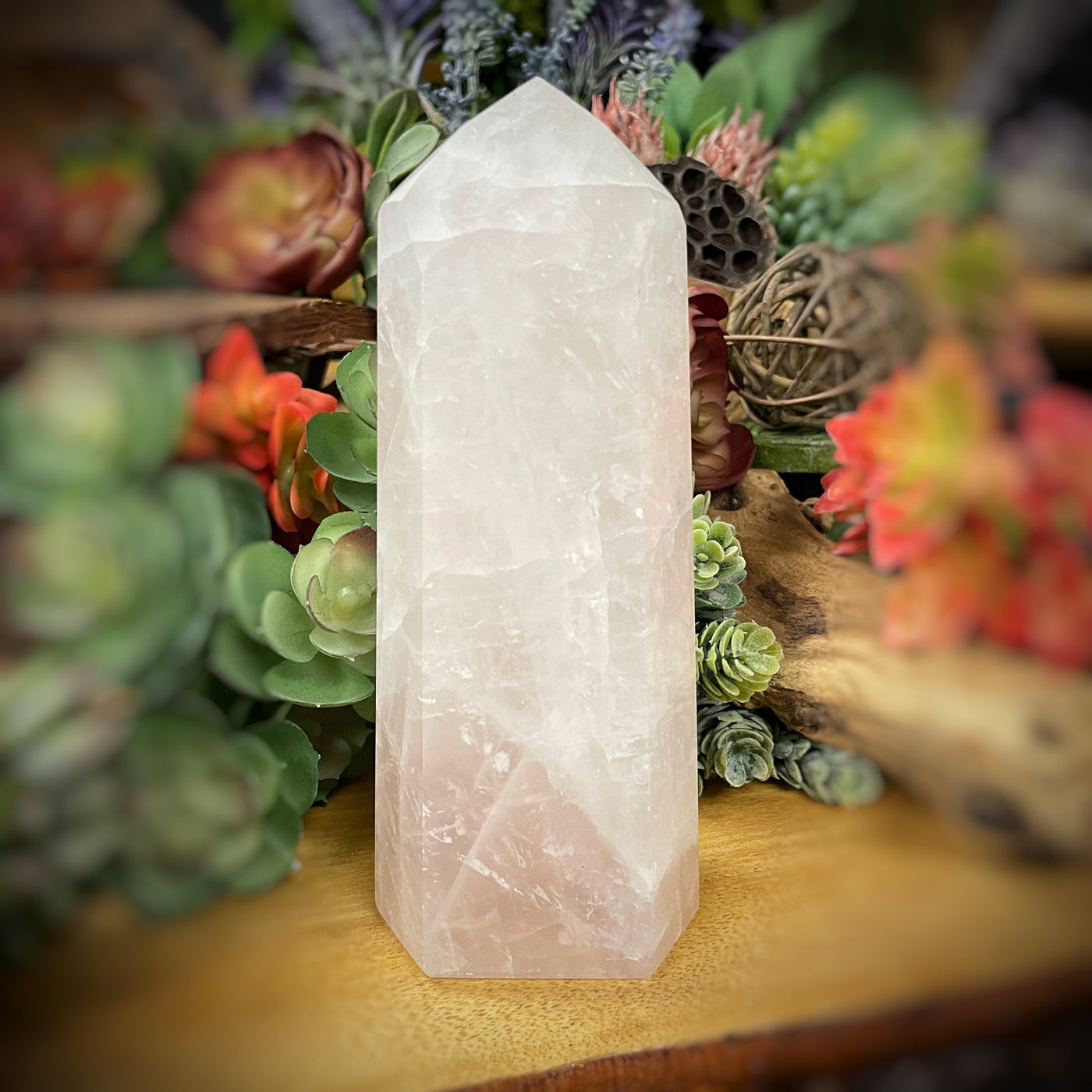 Rose Quartz - Point, Tower, Obelisk - b830 - 6.5"