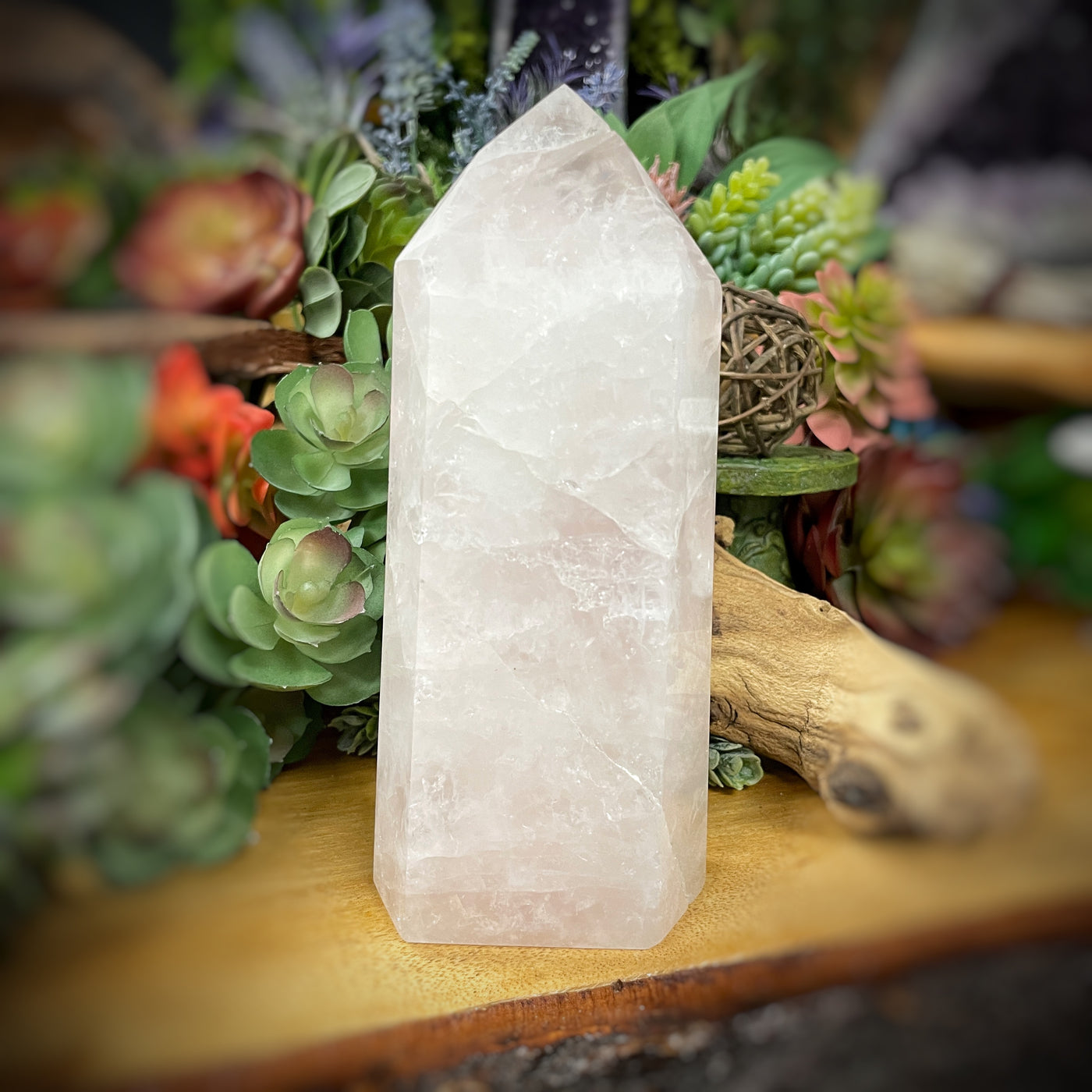 Rose Quartz - Point, Tower, Obelisk - b825 - 6.6"