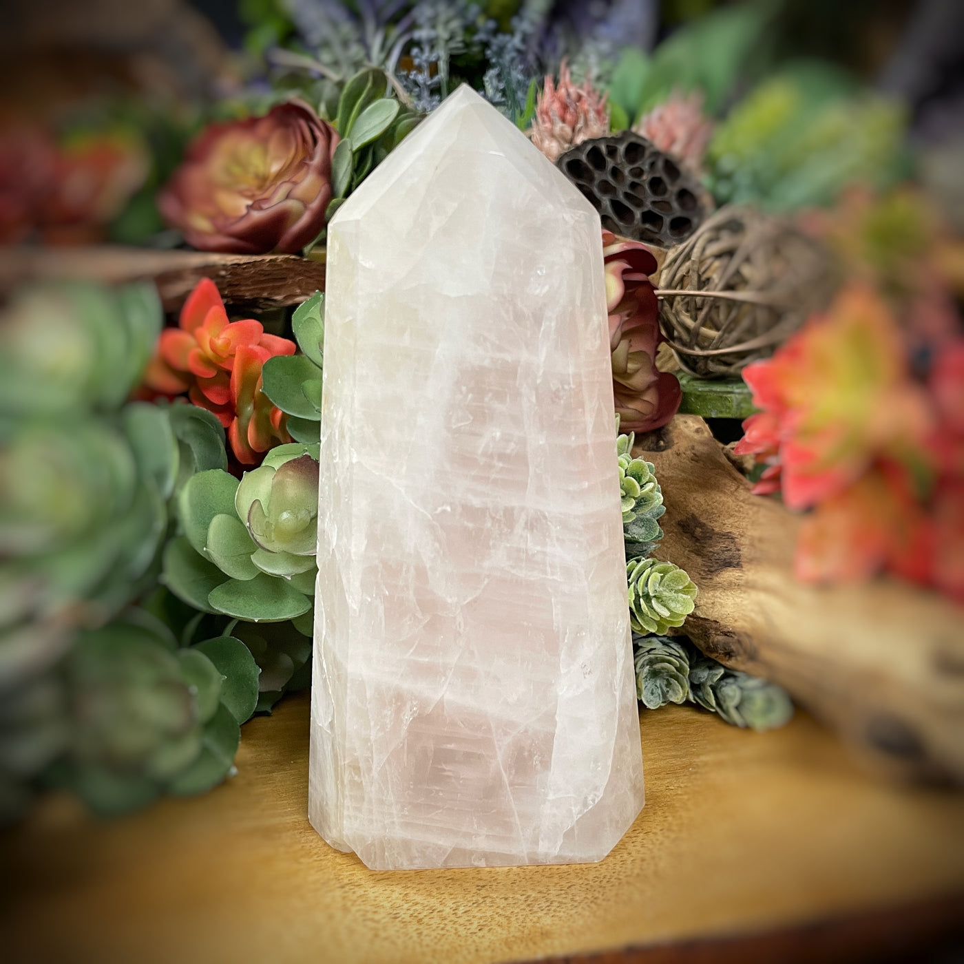 Rose Quartz - Point, Tower, Obelisk - b833 - 6"