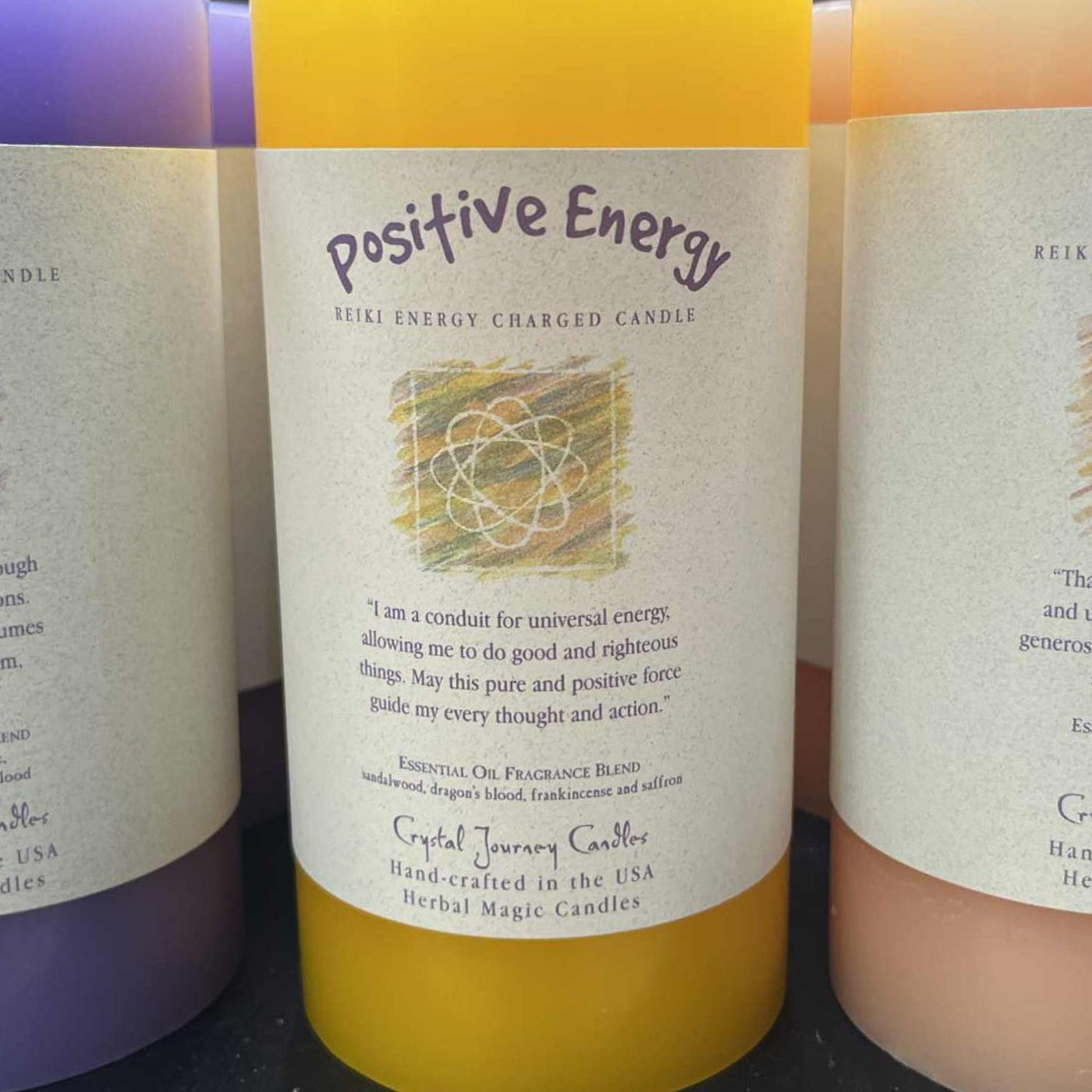 Positive Energy - Reiki Herbal Pillar Candle