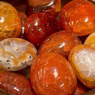 Fire Agate - 0.25 - 1.25" - Tumbled