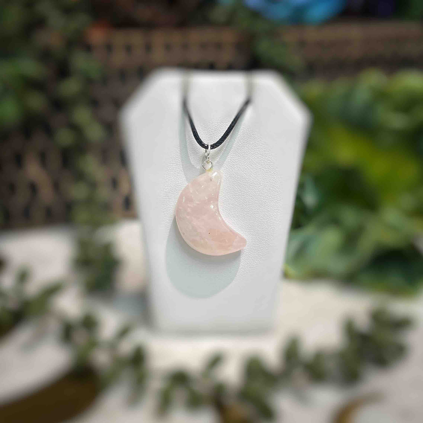 Rose Quartz - Crescent Moon - Necklace