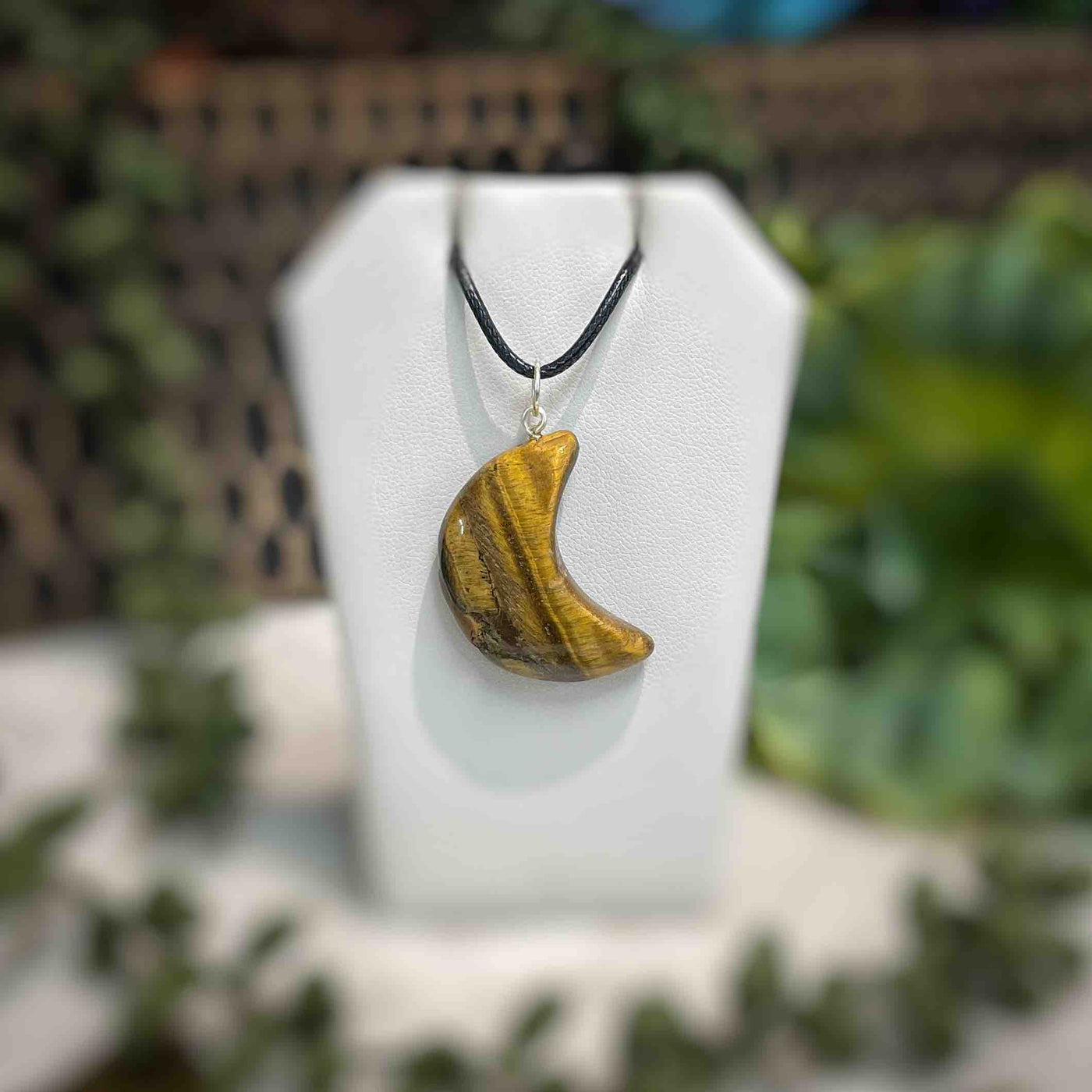 Tiger Eye - Crescent Moon - Necklace