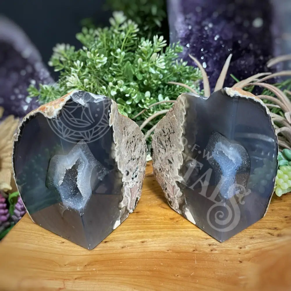 Bookends - Agate Geode Dark Grey 5.0 Total Width Accessories
