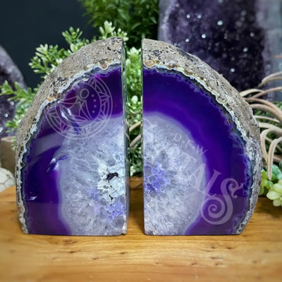 Bookends - Agate Geode Purple 5.5 Total Width Accessories