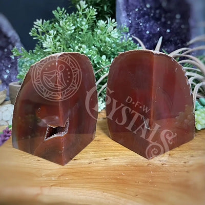 Bookends - Agate Geode Redish 5.75 Total Width Accessories