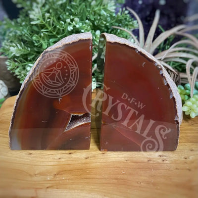 Bookends - Agate Geode Redish 5.75 Total Width Accessories