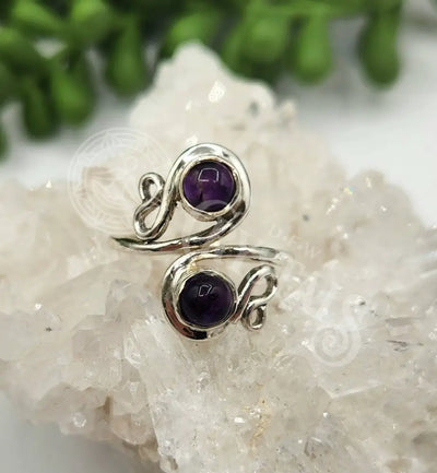 Amethyst - Adjustable Ring: Size 7 Jewelry Ring