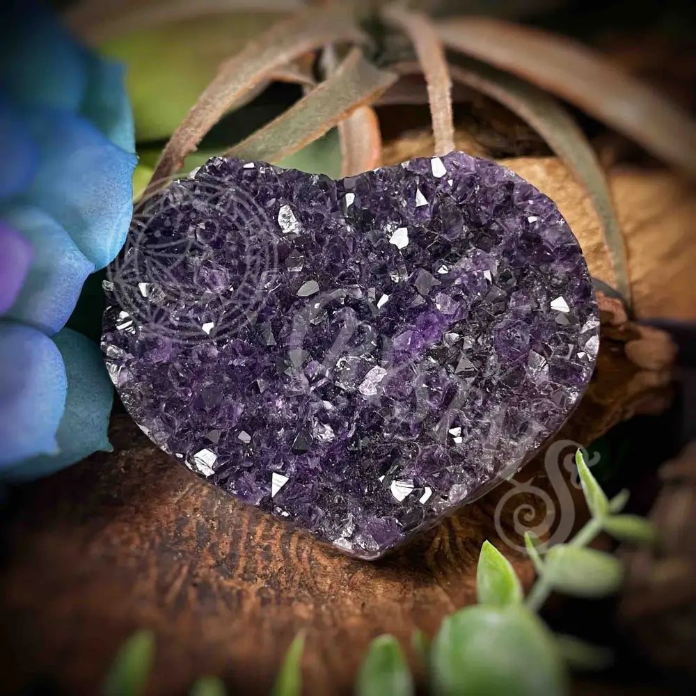 Amethyst Druzy Heart - f362 – DFW Crystals