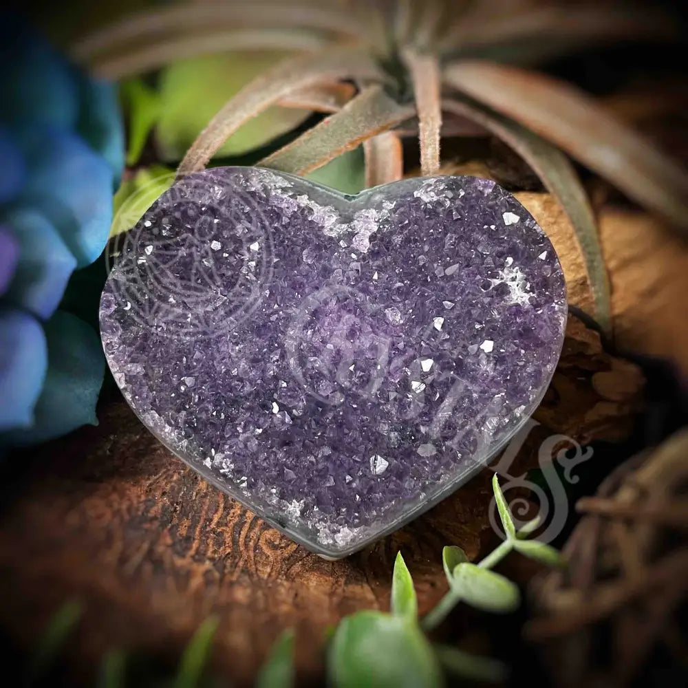 Amethyst Druzy Heart - F366 F366-Amdzht Crystals