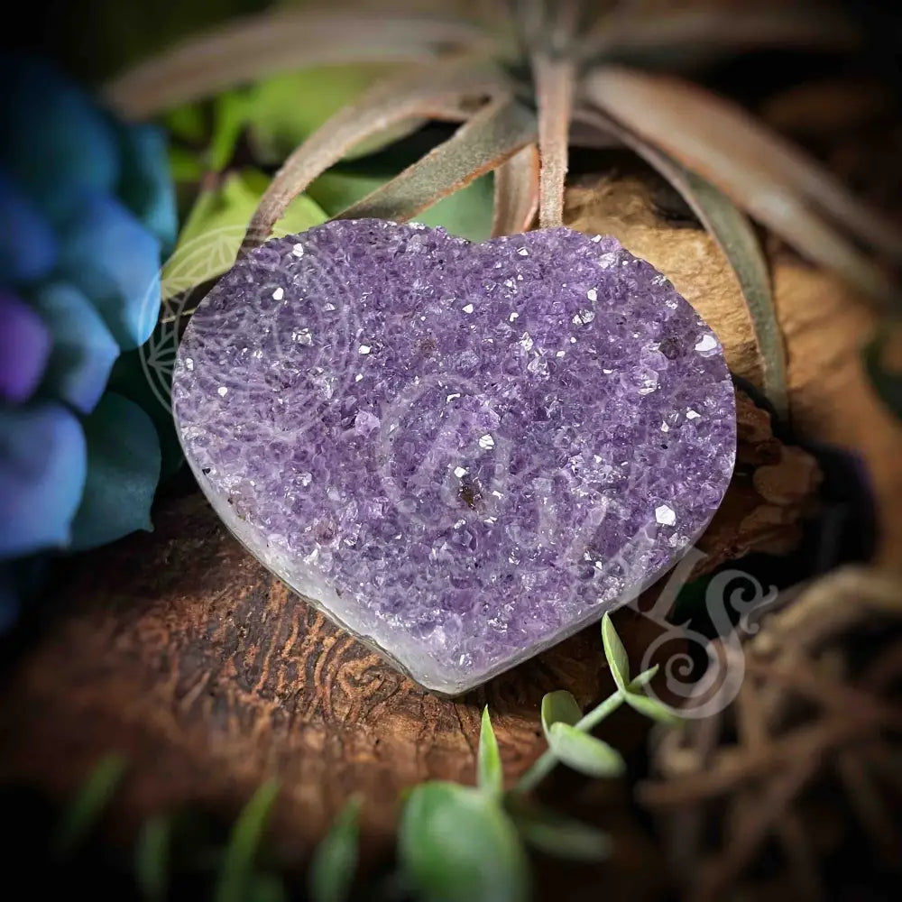 Amethyst Druzy Heart - F367 F367-Amdzht Crystals