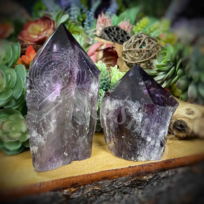 Amethyst - Points Set 3 B782 3’ 4.6’ Crystals Tower