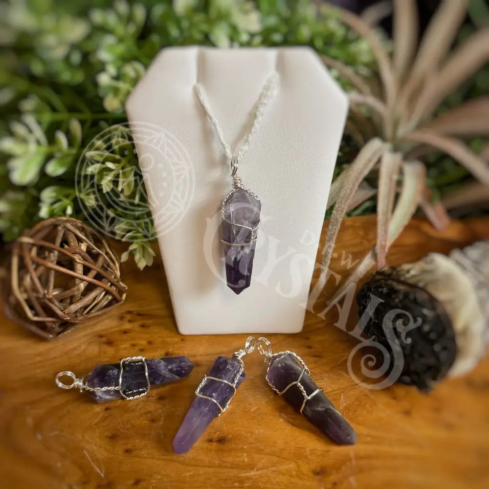 Pendant - Wire Wrapped Points Amethyst Jewelry