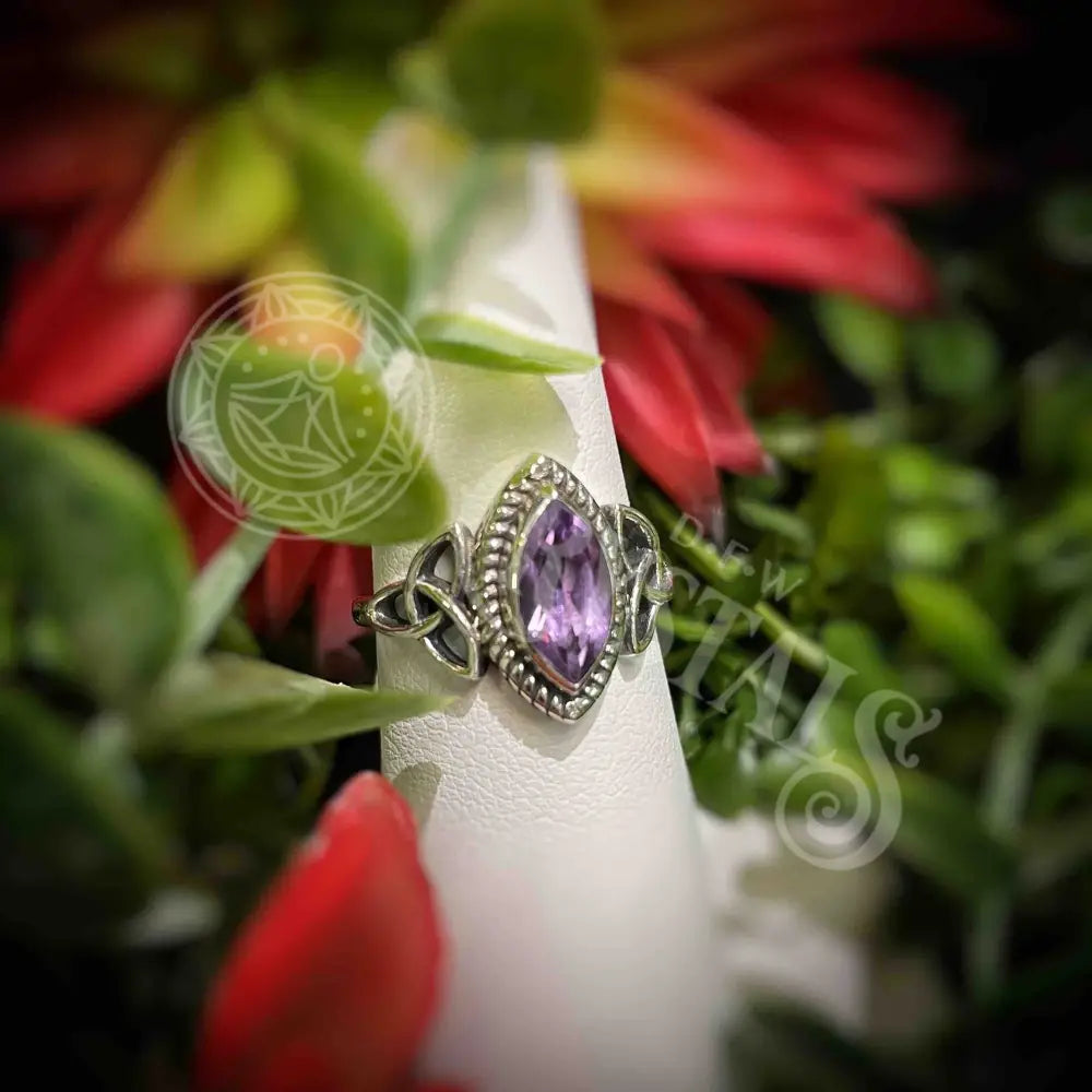 Amethyst With Celtic Knot - Ring Multi Size Jewelry