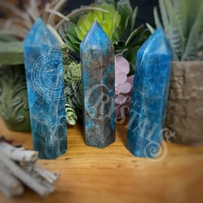 Tower Point Obelisk - Blue Apatite Multi Sizes 3.26 4.0 Crystals