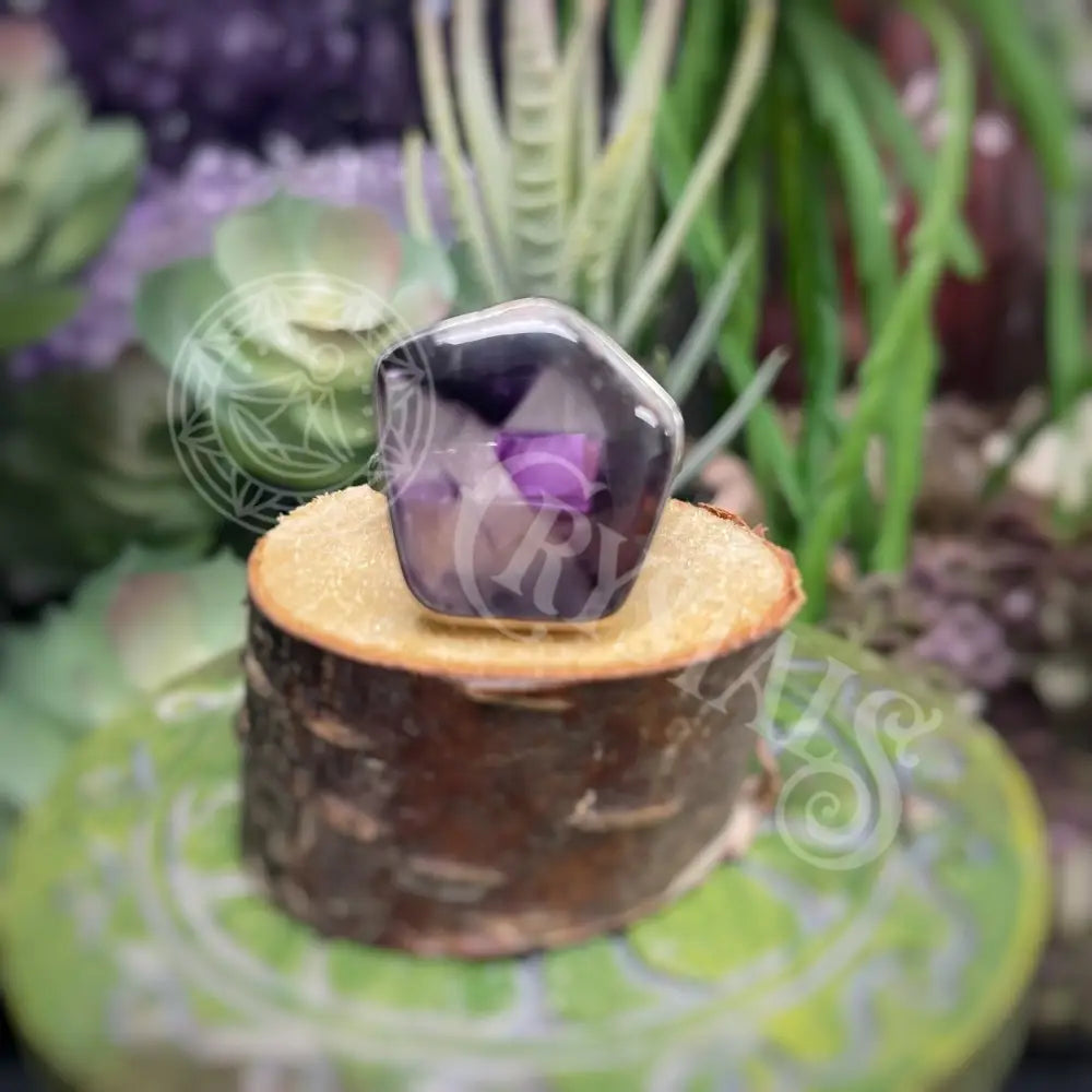 Ring - Atomic Trapiche Amethyst Slice Multiple Sizes G9 Jewelry