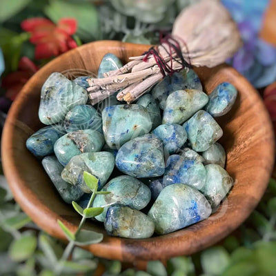 Tumbled - Azurite With Green Moonstone 0.5 1.25’ Crystals