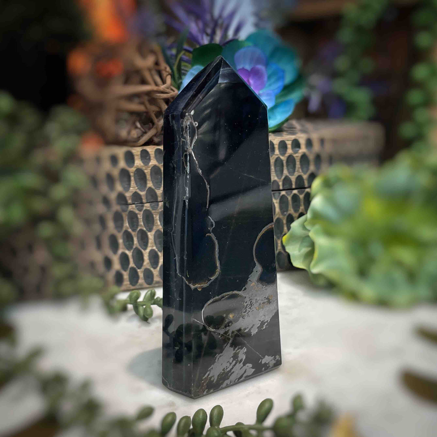 Blue Tiger's Eye - Tower, Point, Obelisk - 5.75"
