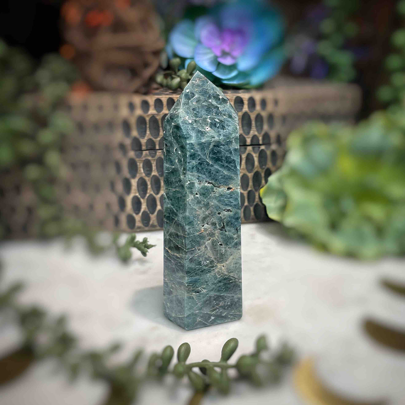 Green Apatite - Tower, Point, Obelisk - 4.5"