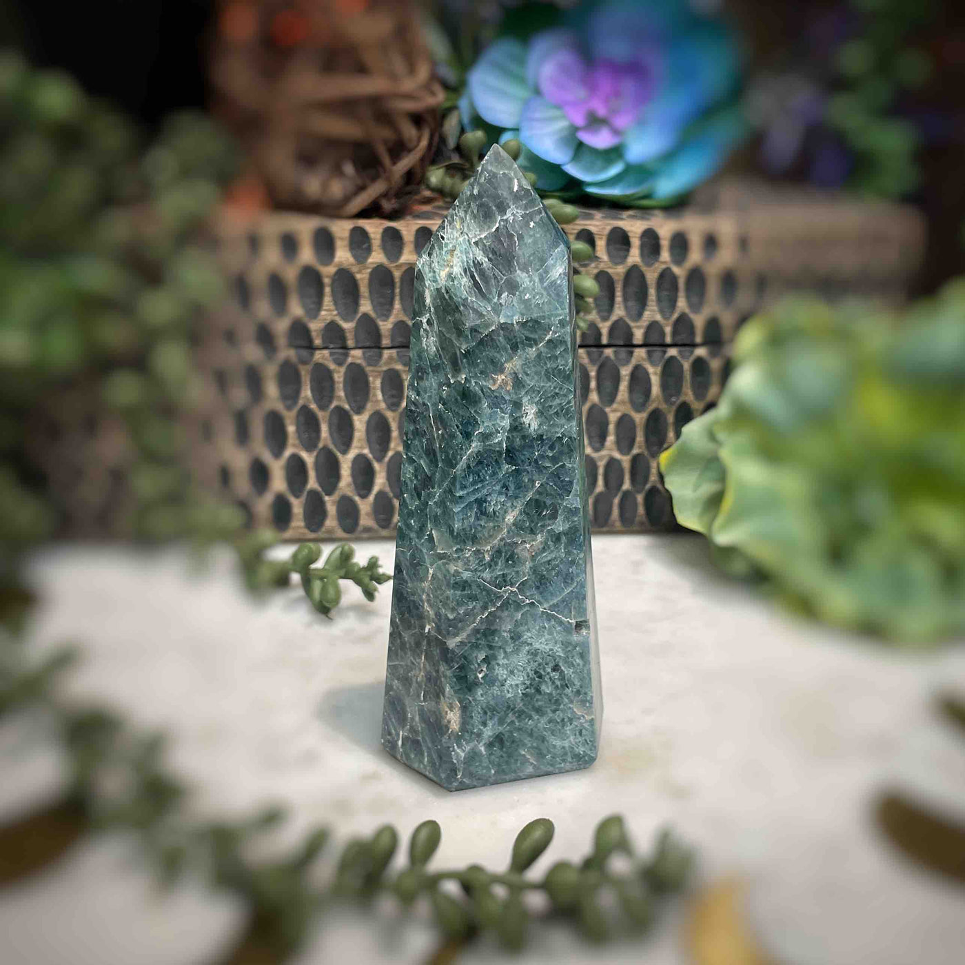 Green Apatite - Tower, Point, Obelisk - 5"