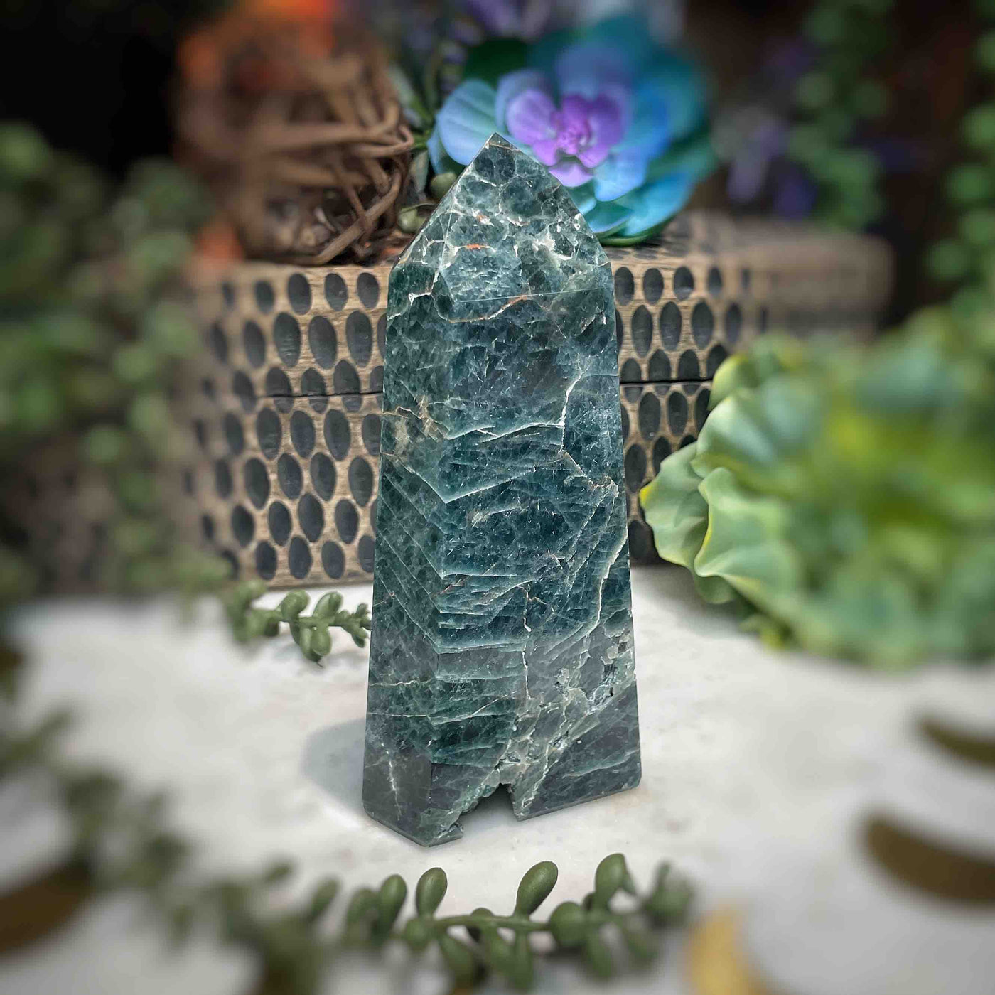 Green Apatite - Tower, Point, Obelisk - 5"