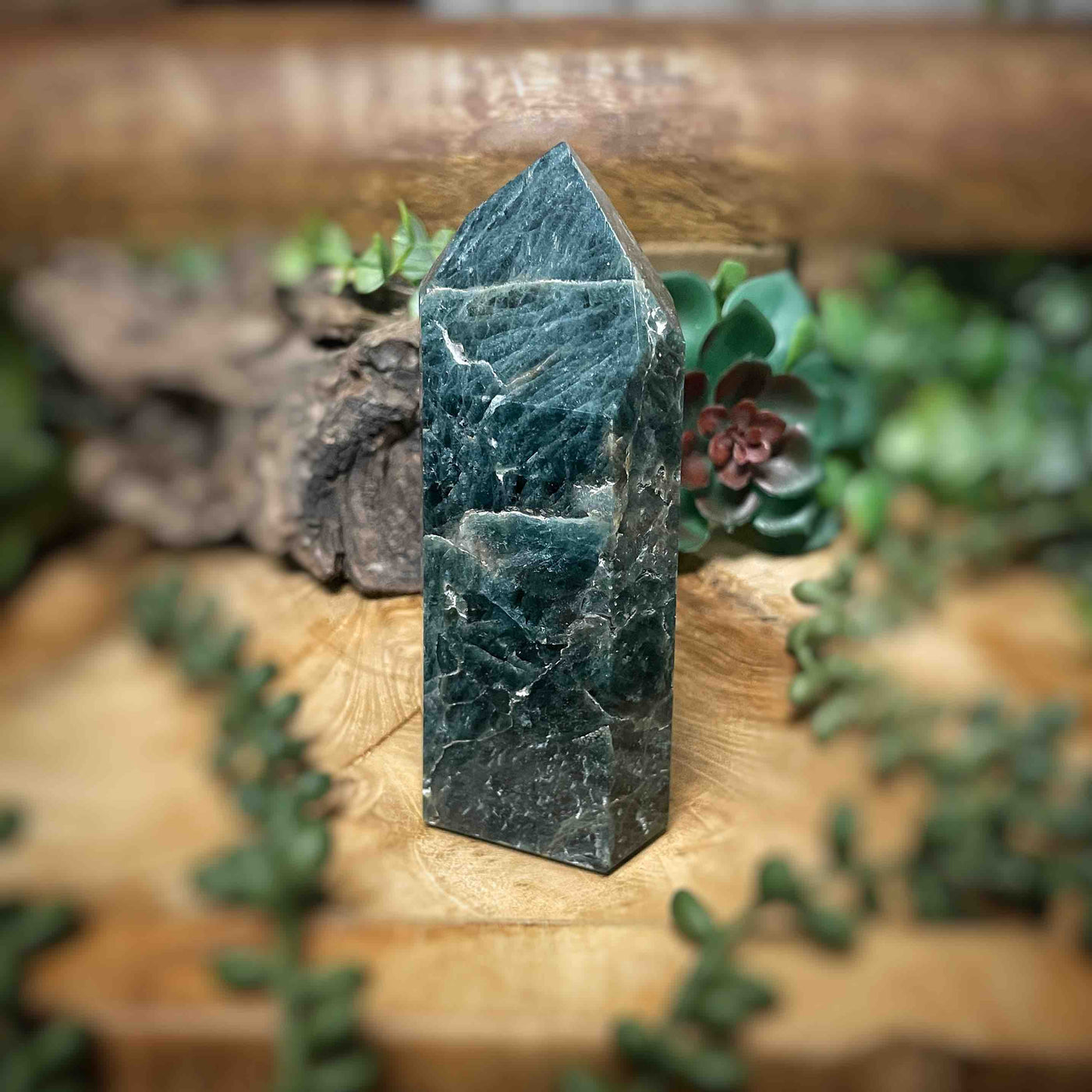 Green Apatite - Tower, Point, Obelisk - 4.75"