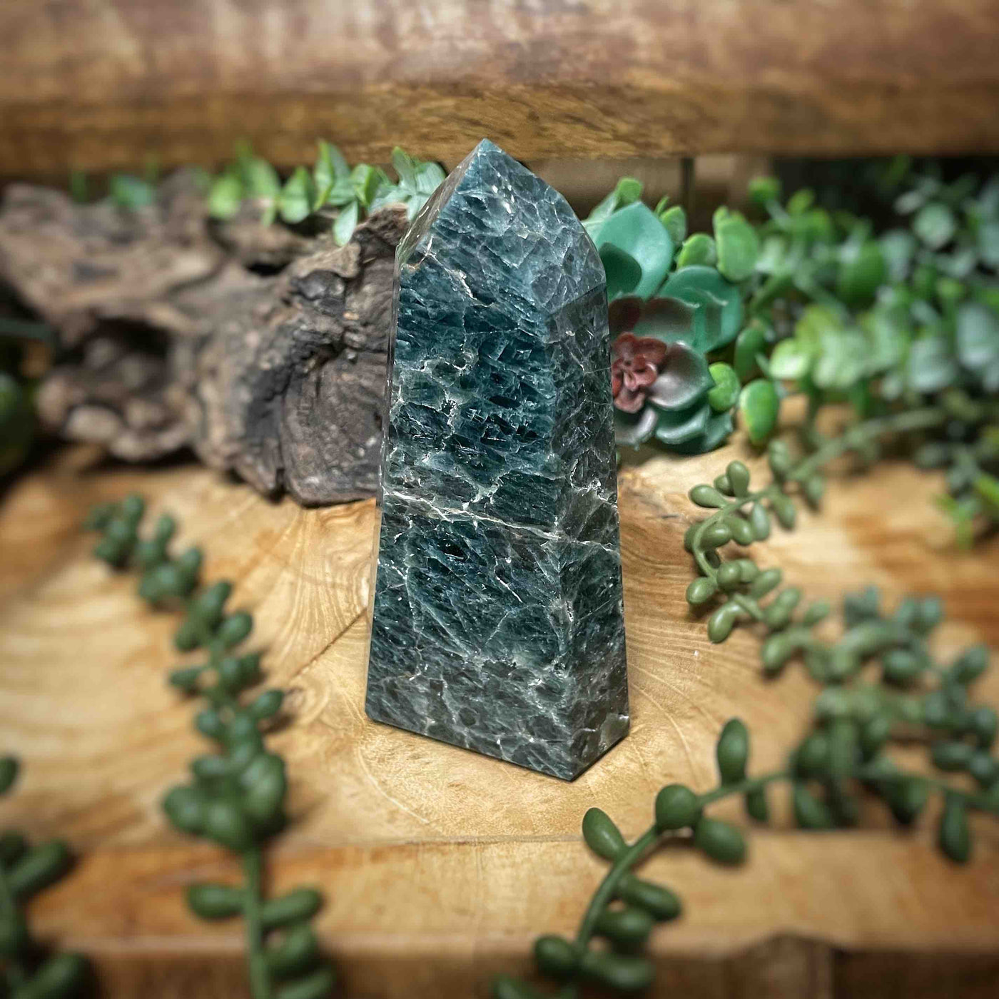 Green Apatite - Tower, Point, Obelisk - 4.75"