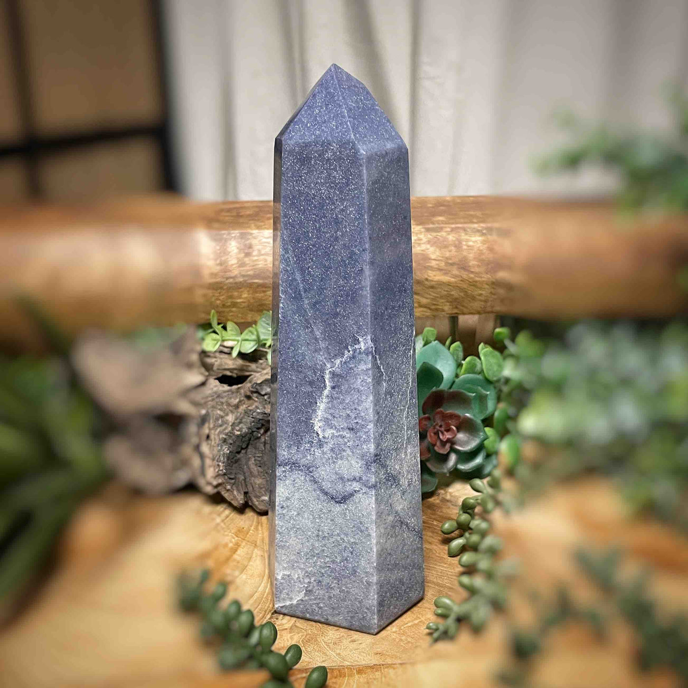 Blue Quartz - Tower, Point, Obelisk - 8"