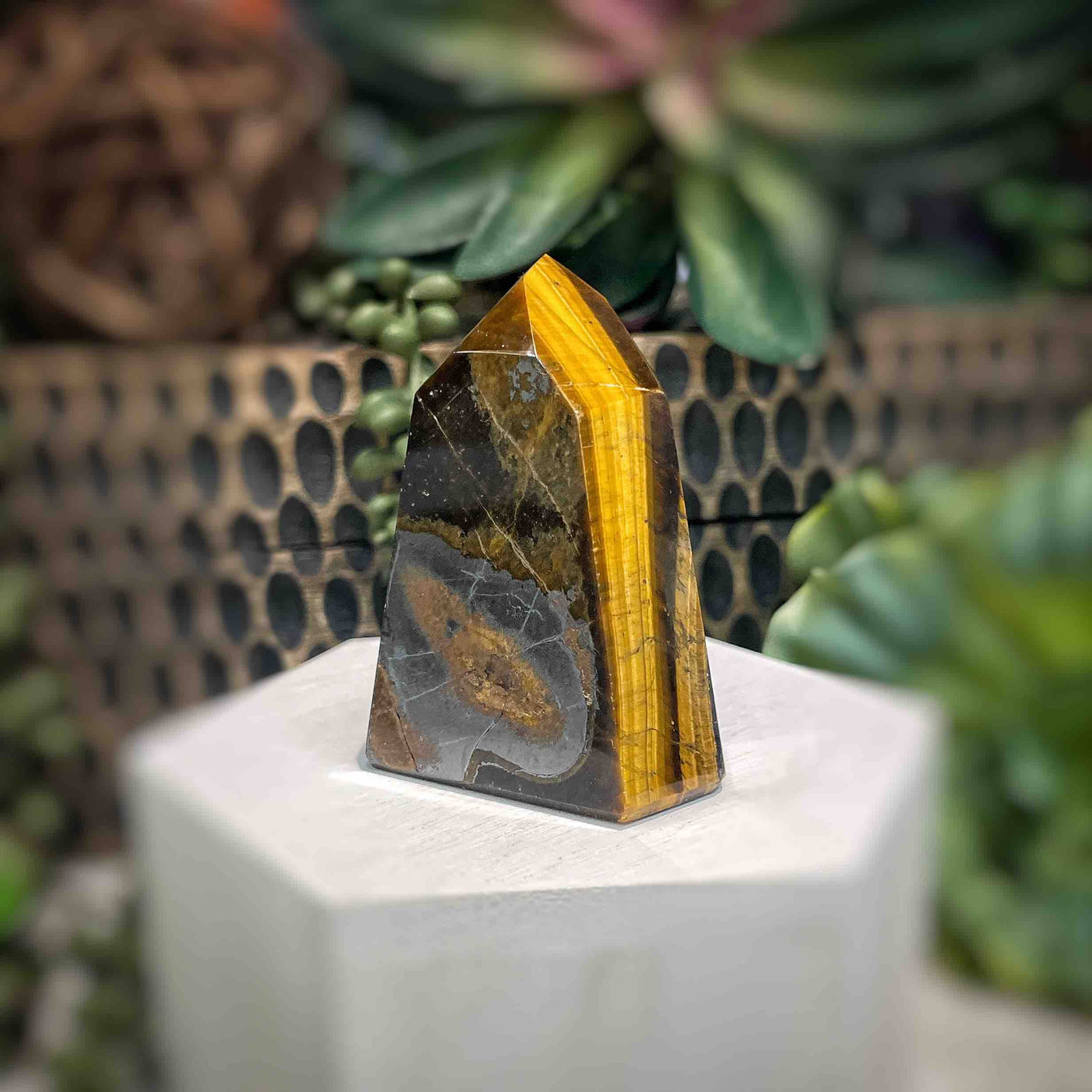 Tiger's Eye - Tower, Point, Obelisk - 2.25"