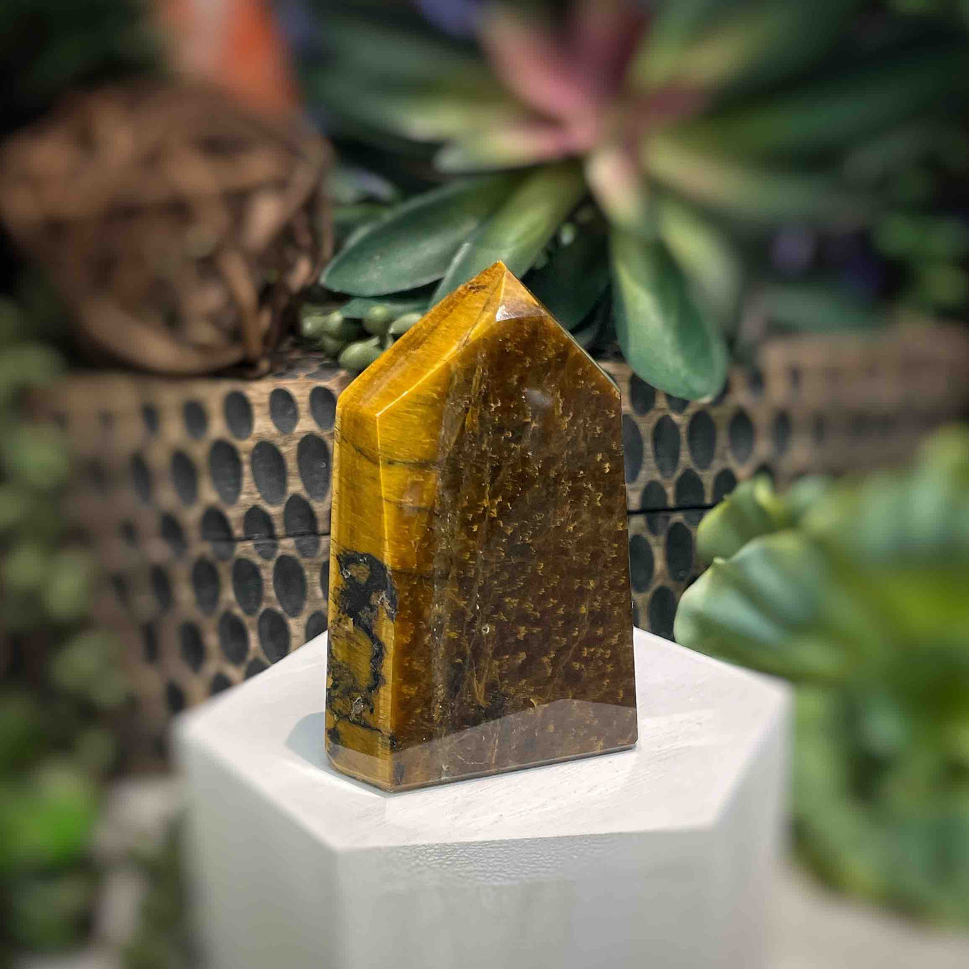 Tiger's Eye - Tower, Point, Obelisk - 3"
