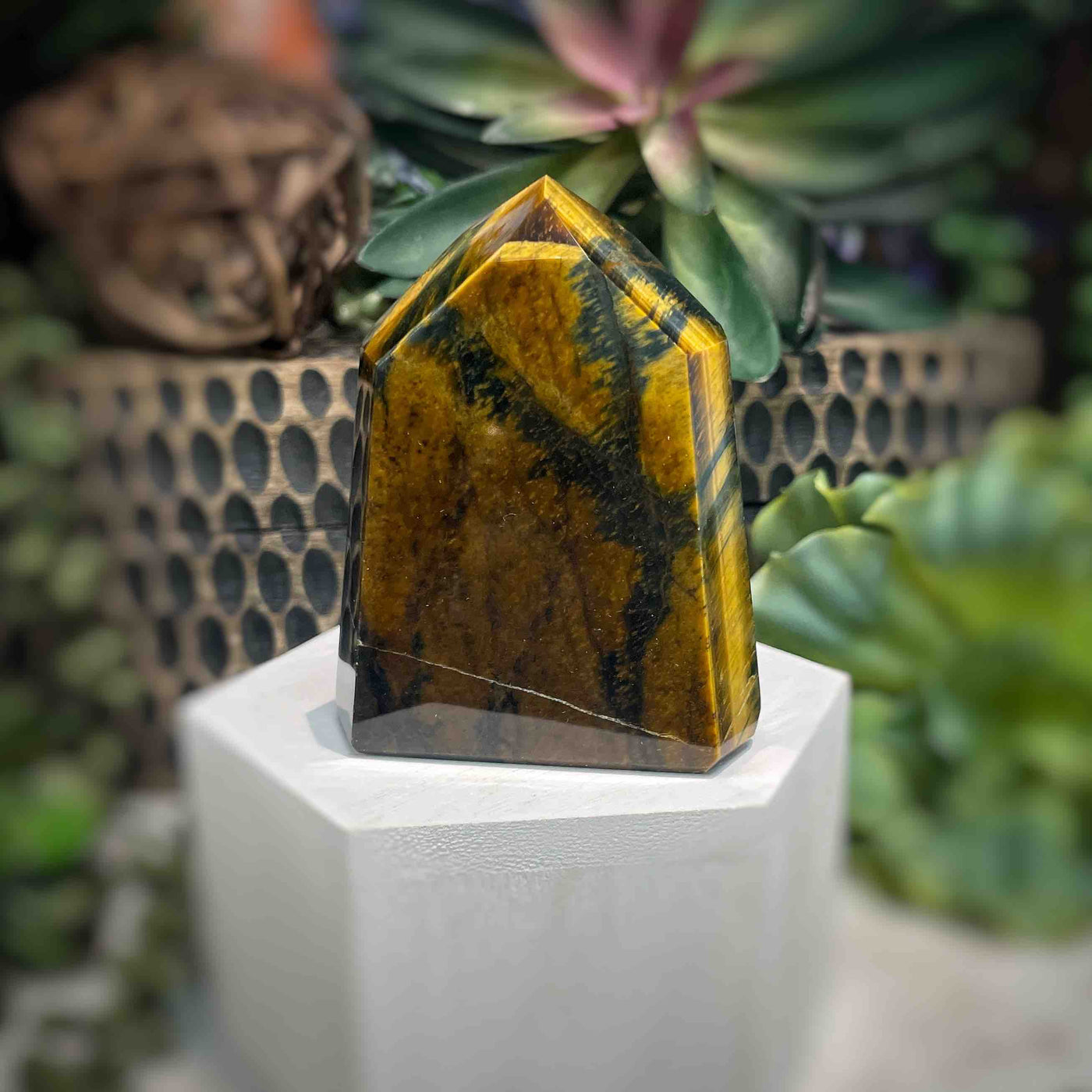 Tiger's Eye - Tower, Point, Obelisk - 3"