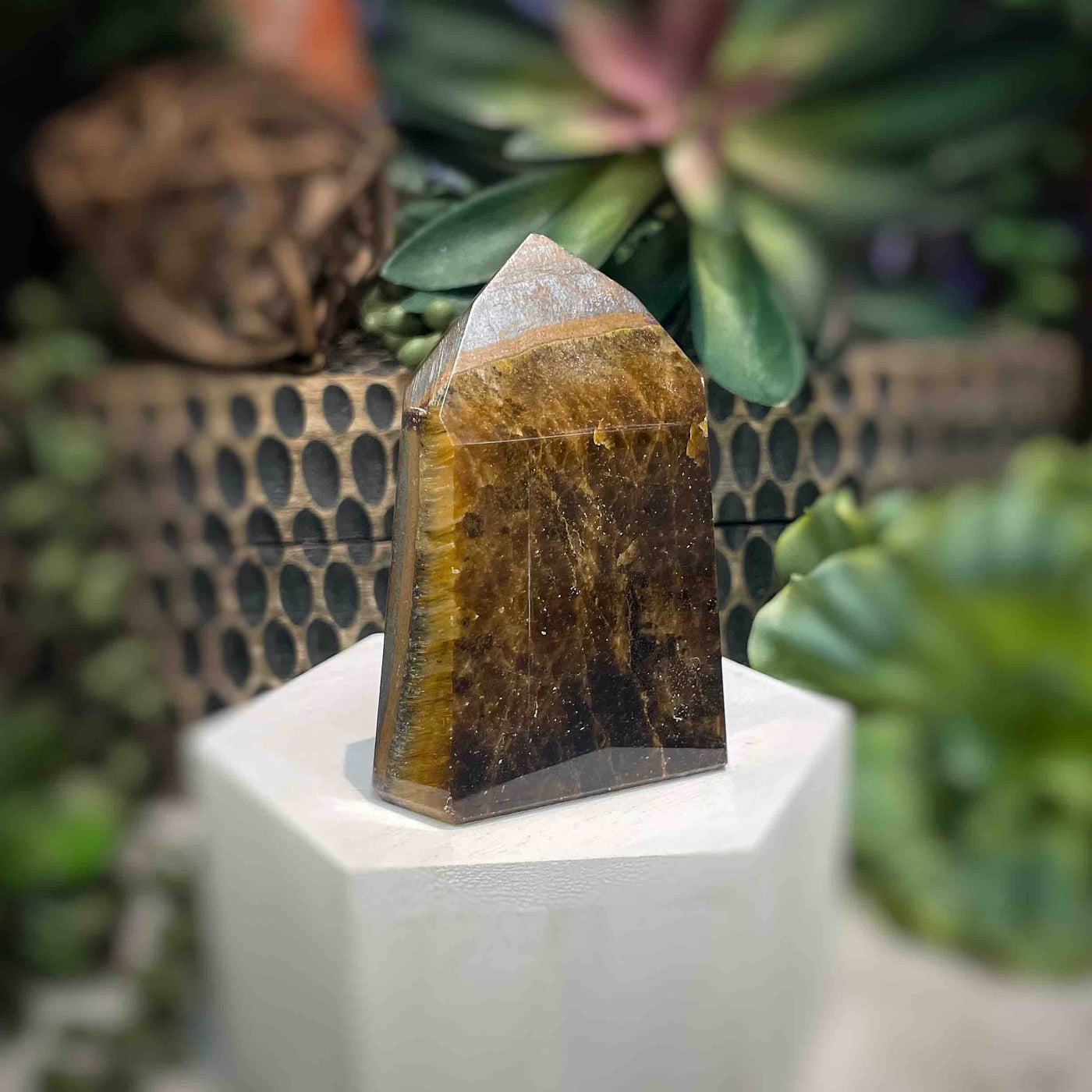 Tiger's Eye - Tower, Point, Obelisk - 3"