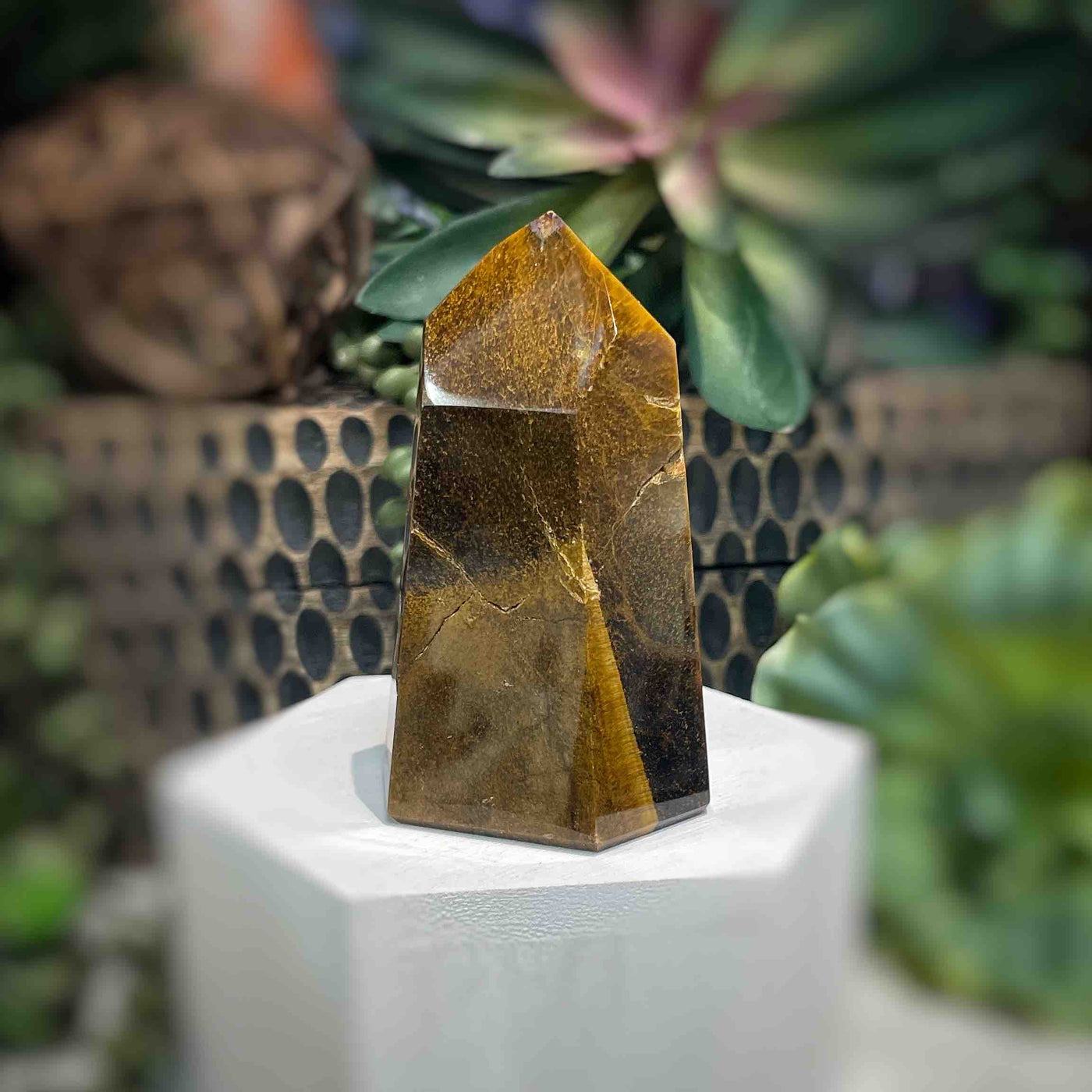 Tiger's Eye - Tower, Point, Obelisk - 3"