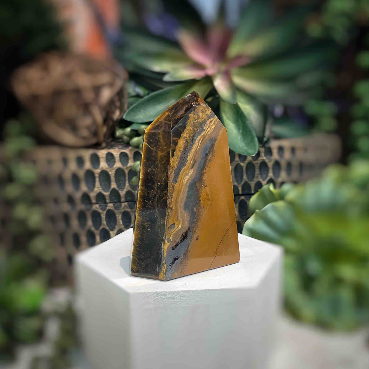 Tiger's Eye - Tower, Point, Obelisk - 3.25"