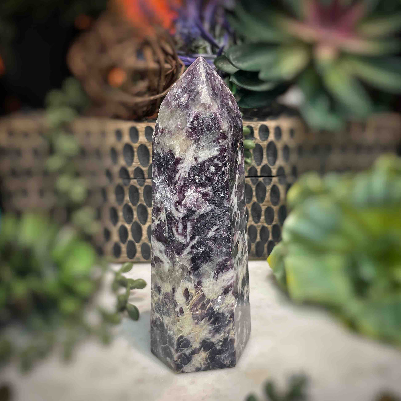 Lepidolite -  Tower - B1493 - 1.2"x1.25"