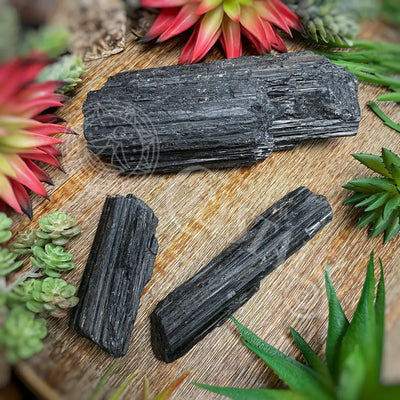 Raw - Black Tourmaline Log Multi Sizes Crystals