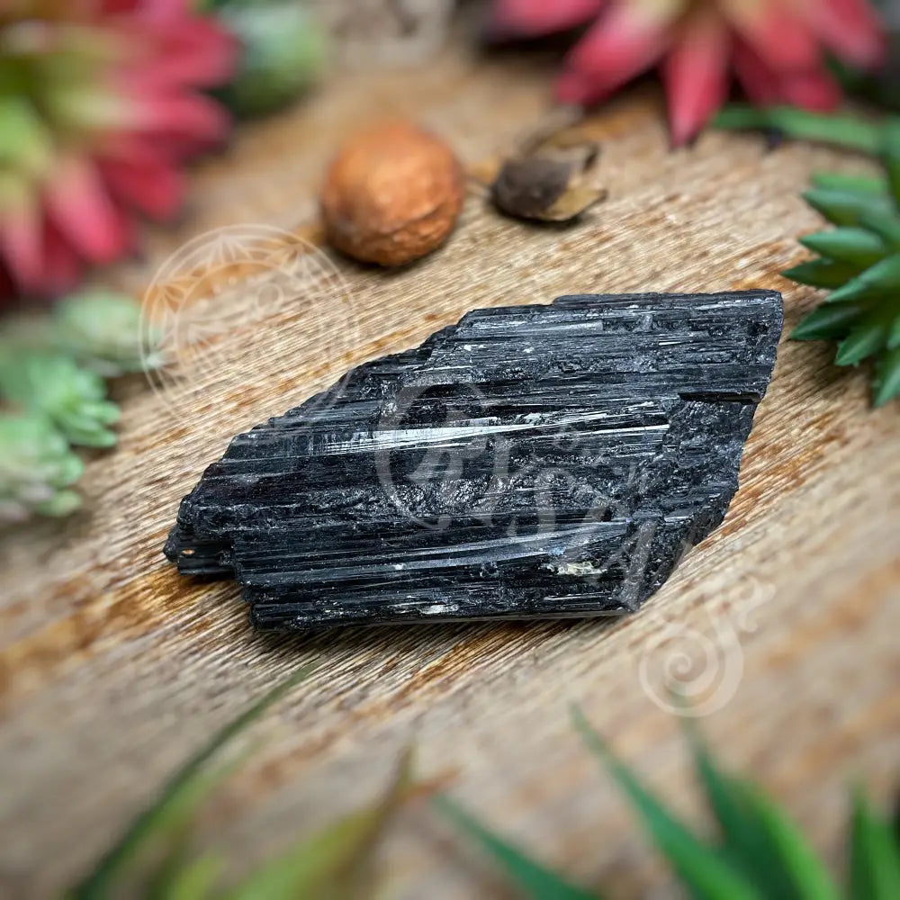 Raw - Black Tourmaline Log Multi Sizes L 4.25 Crystals