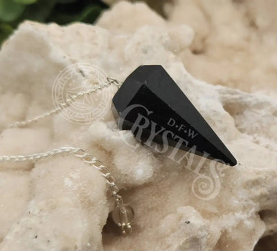 Black Tourmaline Pendulum With Silver Color Chain Meditation - Self Care