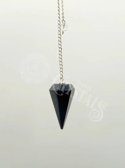 Black Tourmaline Pendulum With Silver Color Chain Meditation - Self Care