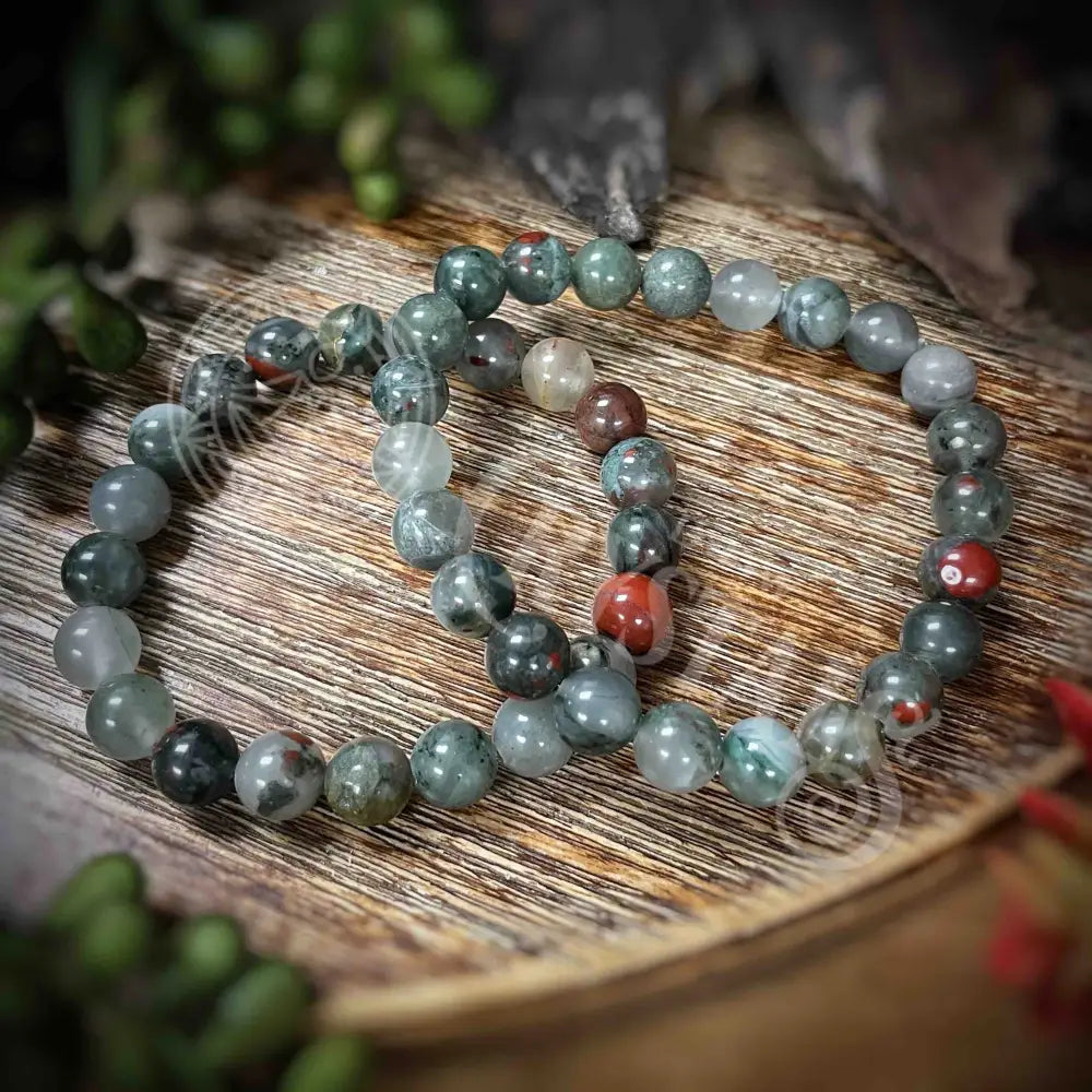 Blood Stone - Bracelet 8Mm Crystals