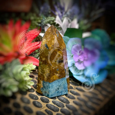 Blue Apatite In Jasper - Rare Point Tower Obelisk 2.0’’ 3.5’’ B898 3.0’’ Crystals