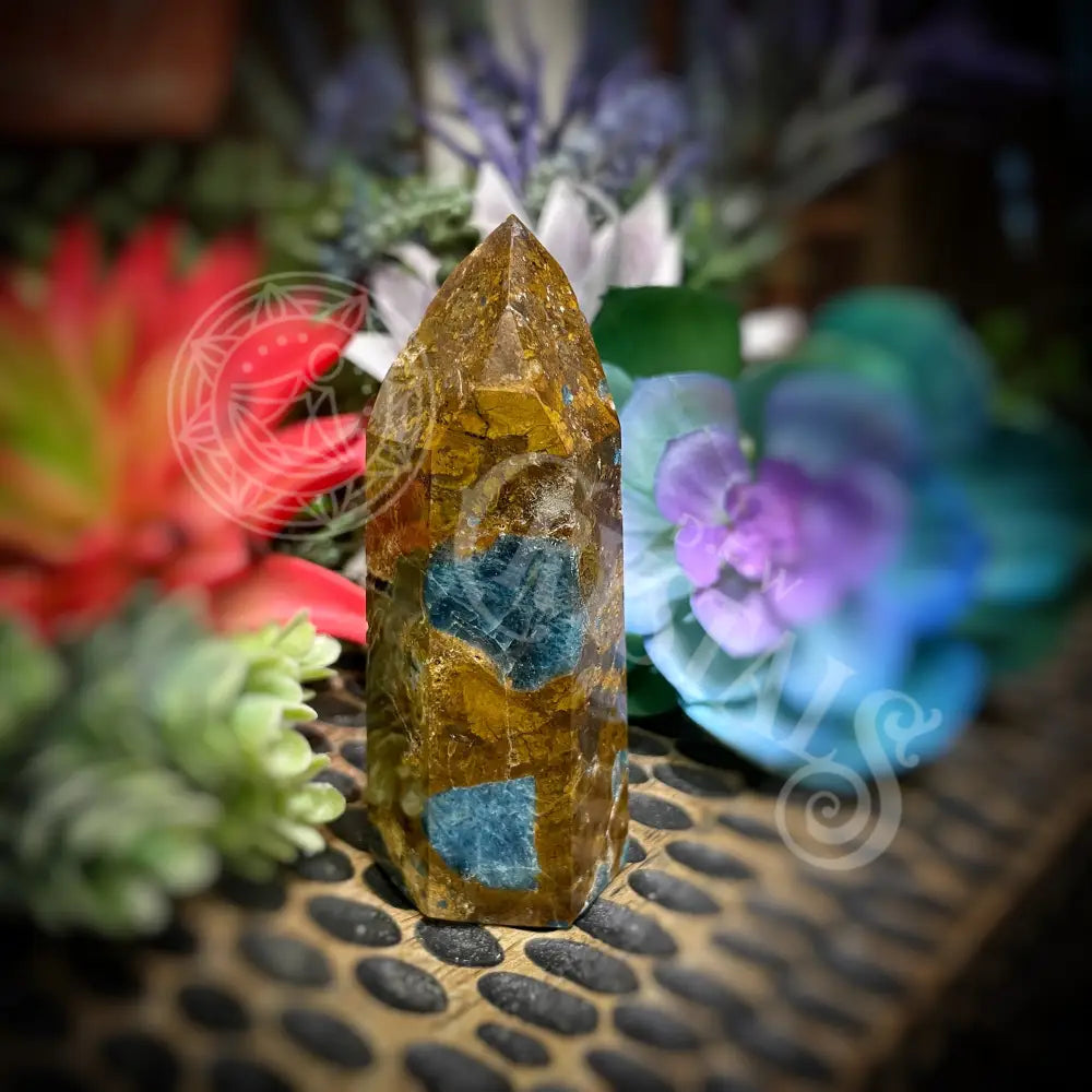 Blue Apatite In Jasper - Rare Point Tower Obelisk 2.0’’ 3.5’’ B899 3.25’’ Crystals