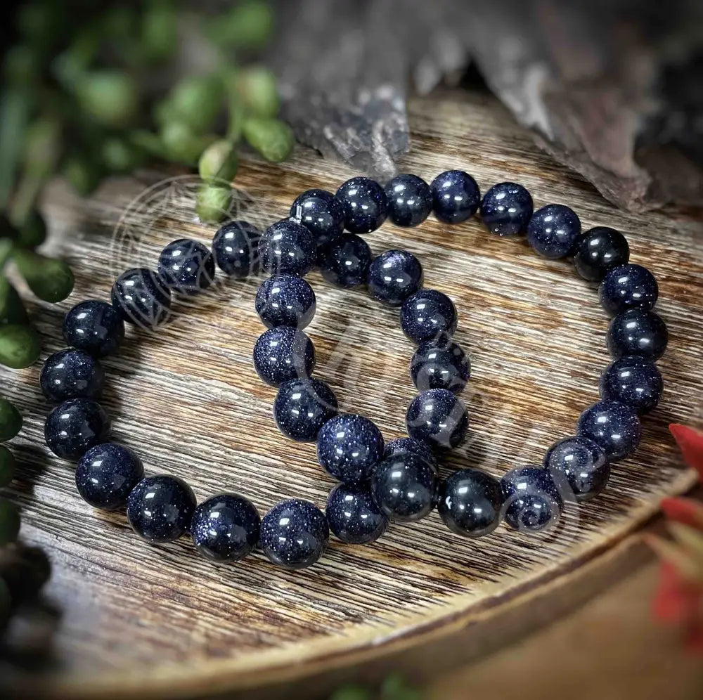 Blue Goldstone - Bracelet 10Mm Crystals