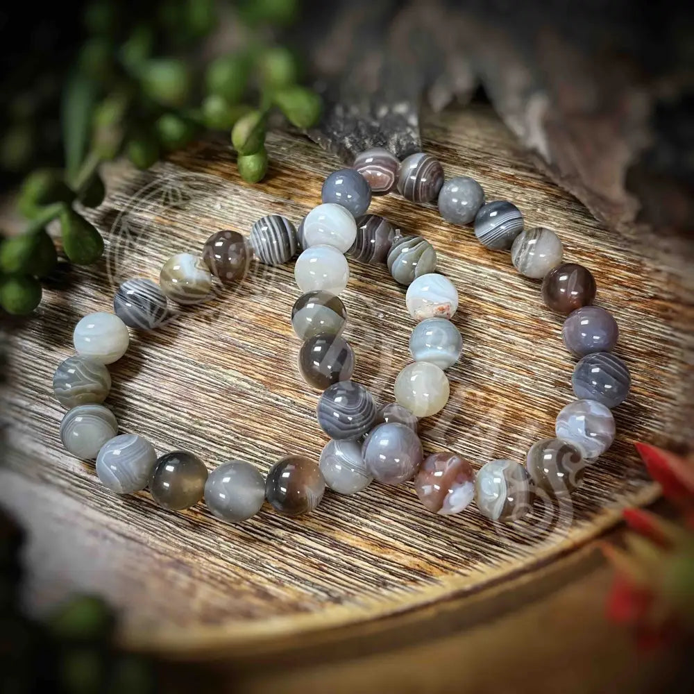 Botswana Agate - Bracelet 10Mm Crystals