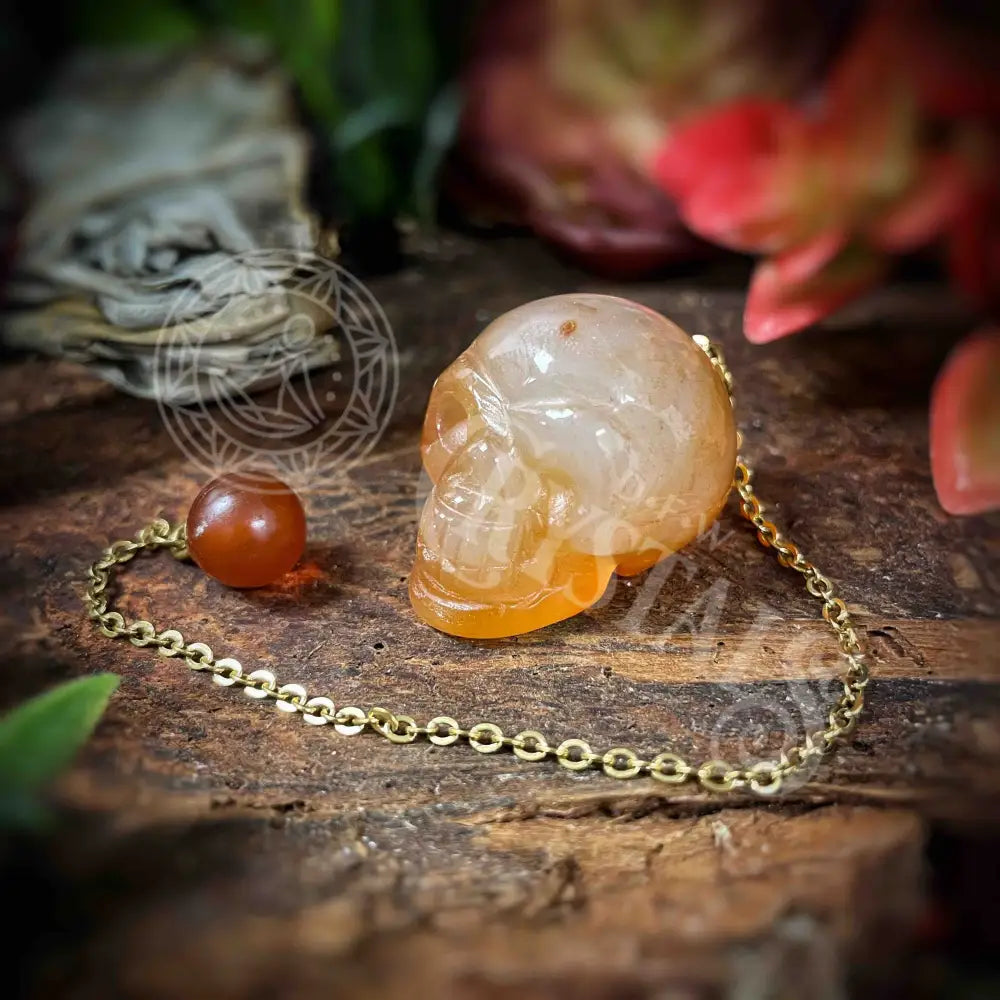 Carnelian - Skull Pendulum