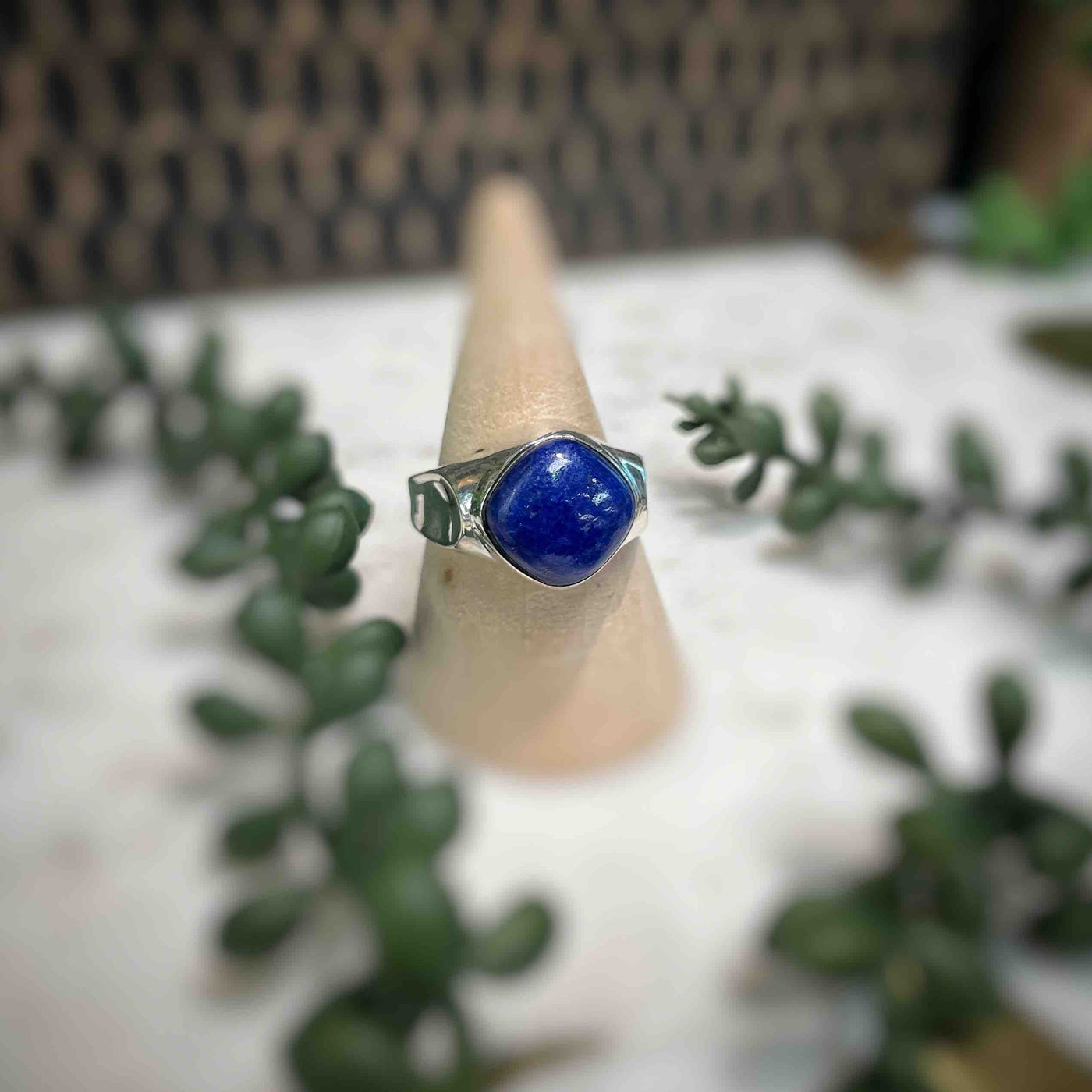 Mens Lapis Lazuli Sterling Silver Ring