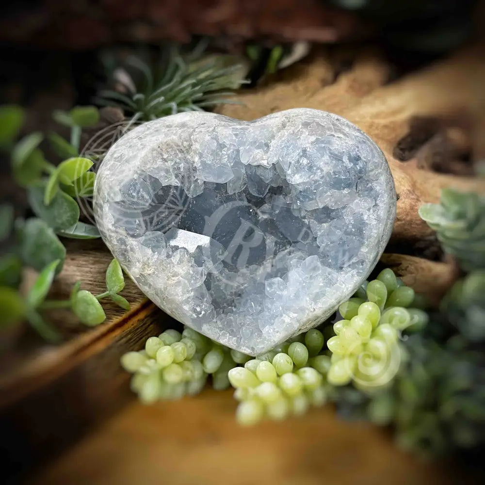 Celestite Heart - 3.5’ X 2.6’ 2.4’ Crystals