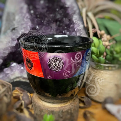 Small Smudge Pot - Ceramic Chakras 3 X 3.5