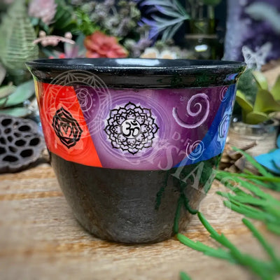 Smudge Pot - Ceramic Chakras 4 X 5